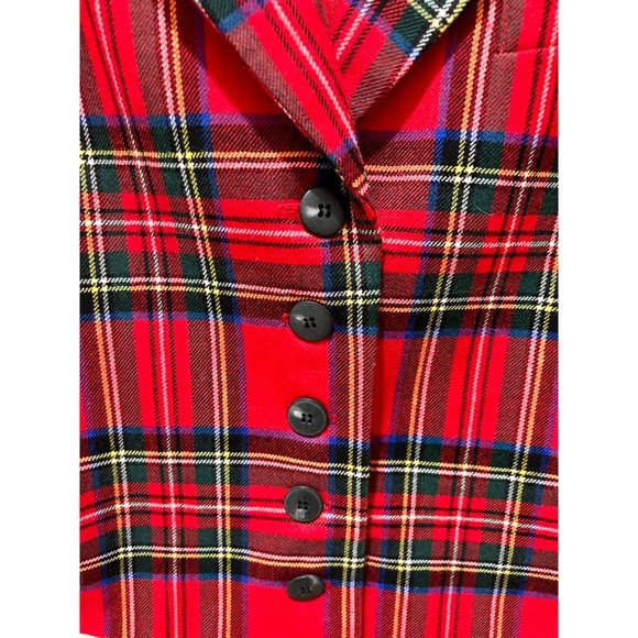 Red Plaid Women's Vest - Picture 3 of 5
